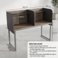 GM040-201 Çift Kişilik Modüler Çalışma Masası – Bölmeli Etüt ve Öğrenci Masası - Görsel 2