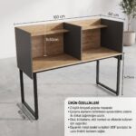 GM040-202 Çift Kişilik Modüler Çalışma Masası – Bölmeli Etüt ve Öğrenci Masası